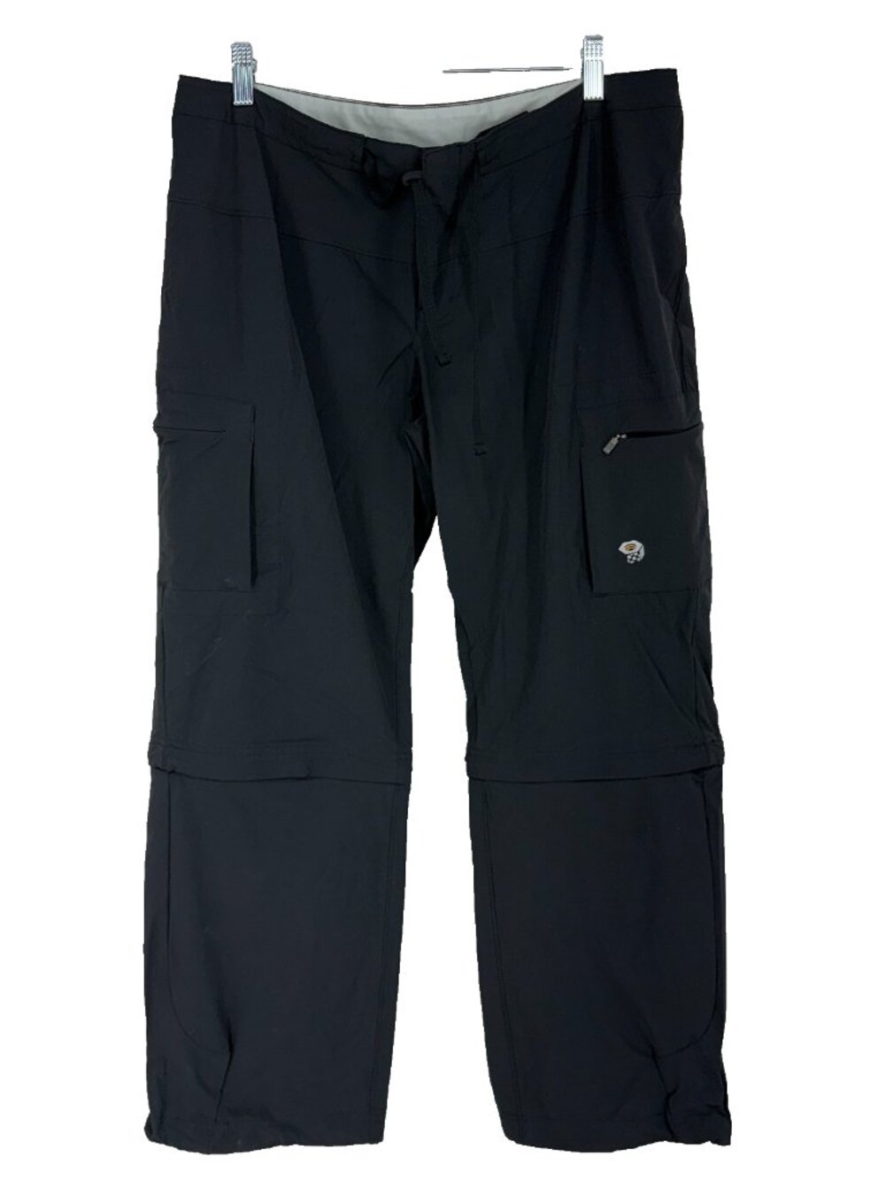 Mountain Hardwear Women 12 Short Convertible Hiking Pant Solid Black Zip Off Leg